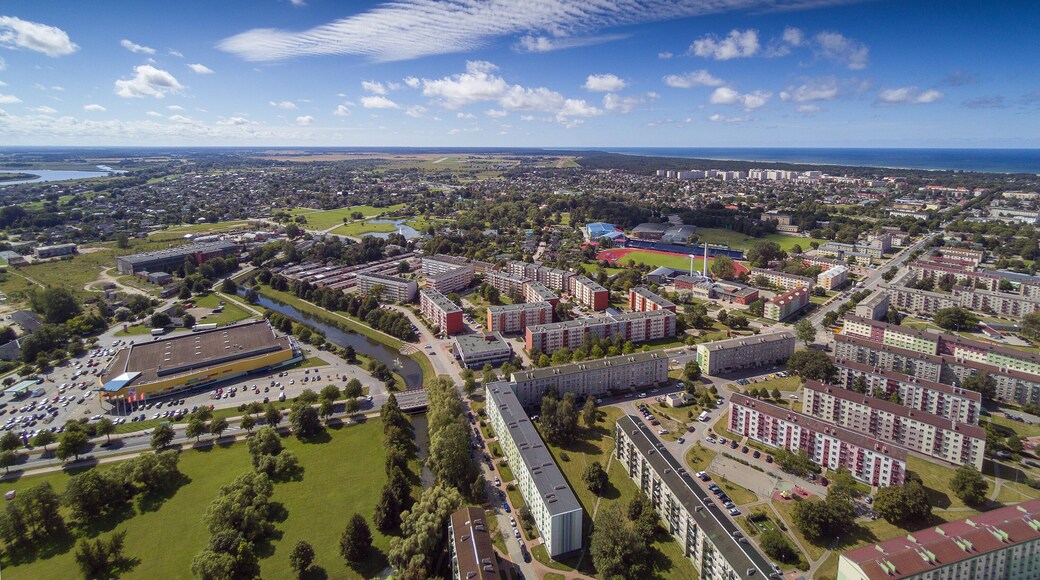 Ventspils city on east coast of Baltic sea, Latvia.