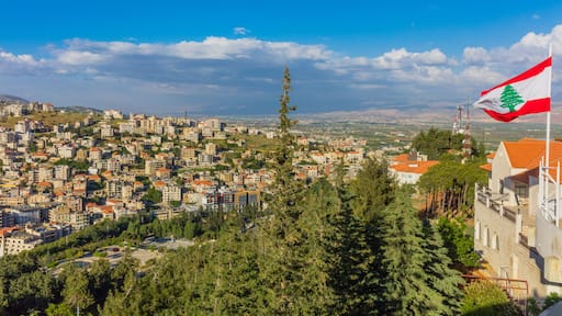 Zahle skyline cityscape in Beeka valley Lebanon Middle east