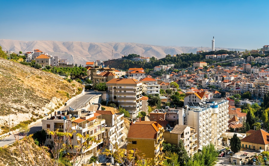 View of Zahle, the capital of Beqaa Governorate of Lebanon