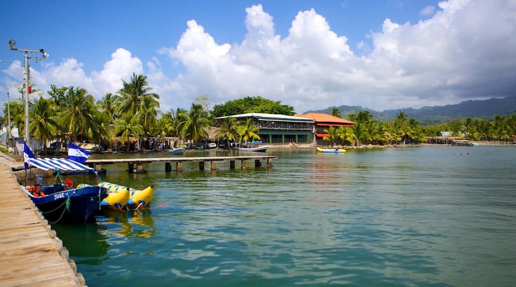 Omoa which includes landscape views, tropical scenes and boating