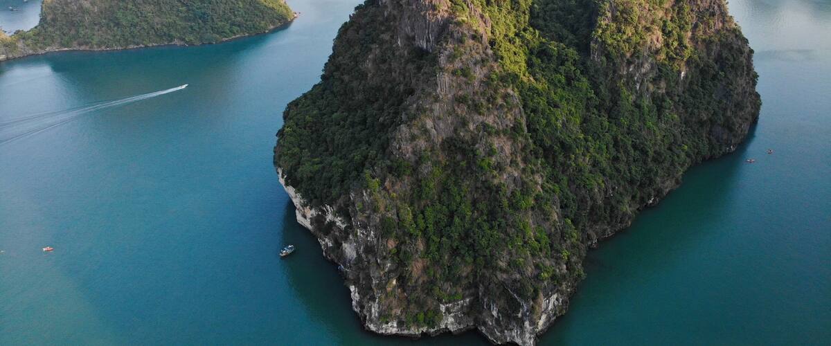 Drone shot in Halong Bay