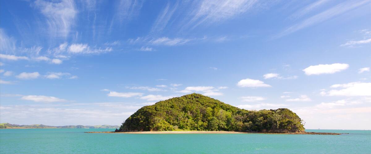 Bay of Islands showing island images and a bay or harbor