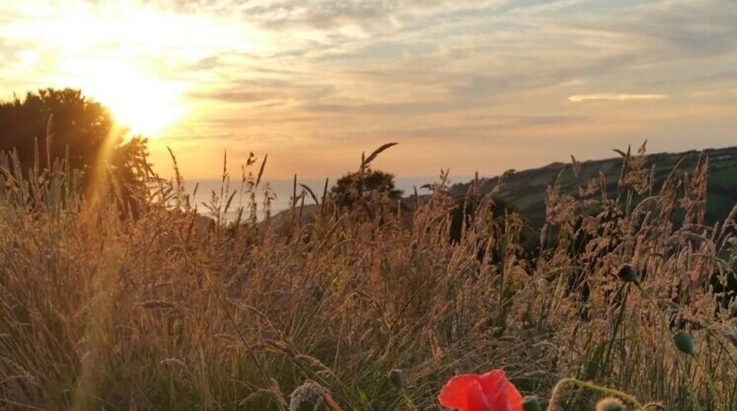 Wonderful summer sunset from Exmoor, overlooking Combe Martin