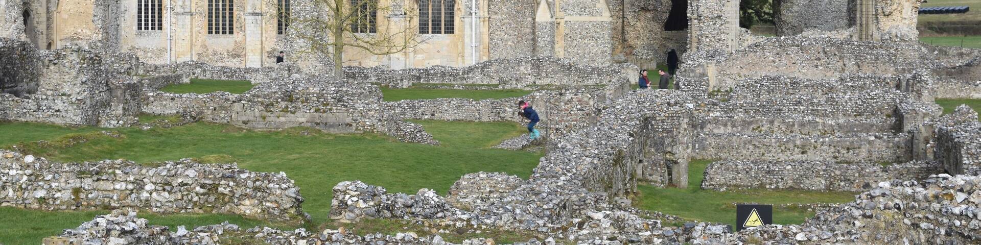 Binham Priory: ruins of a Benedictine priory in Norfolk, England, UK