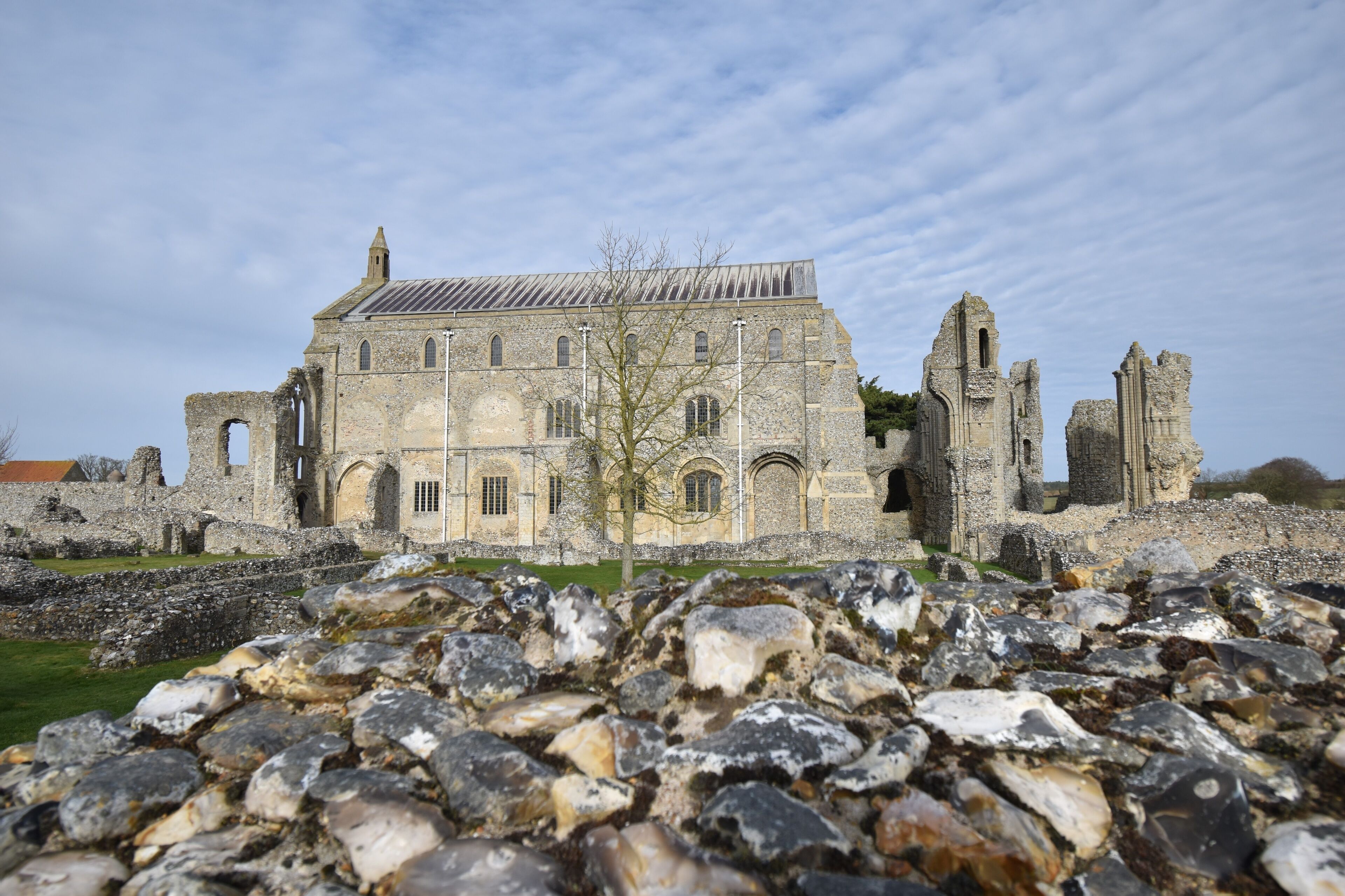 Binham Priory: the ruins of a Benedictine priory in Norfolk, England, UK