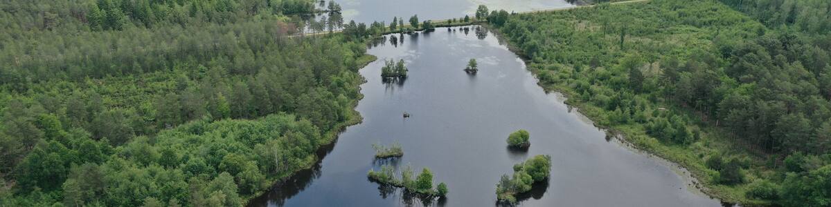 survol de la Foret de la Sologne et des lacs près de Salbris