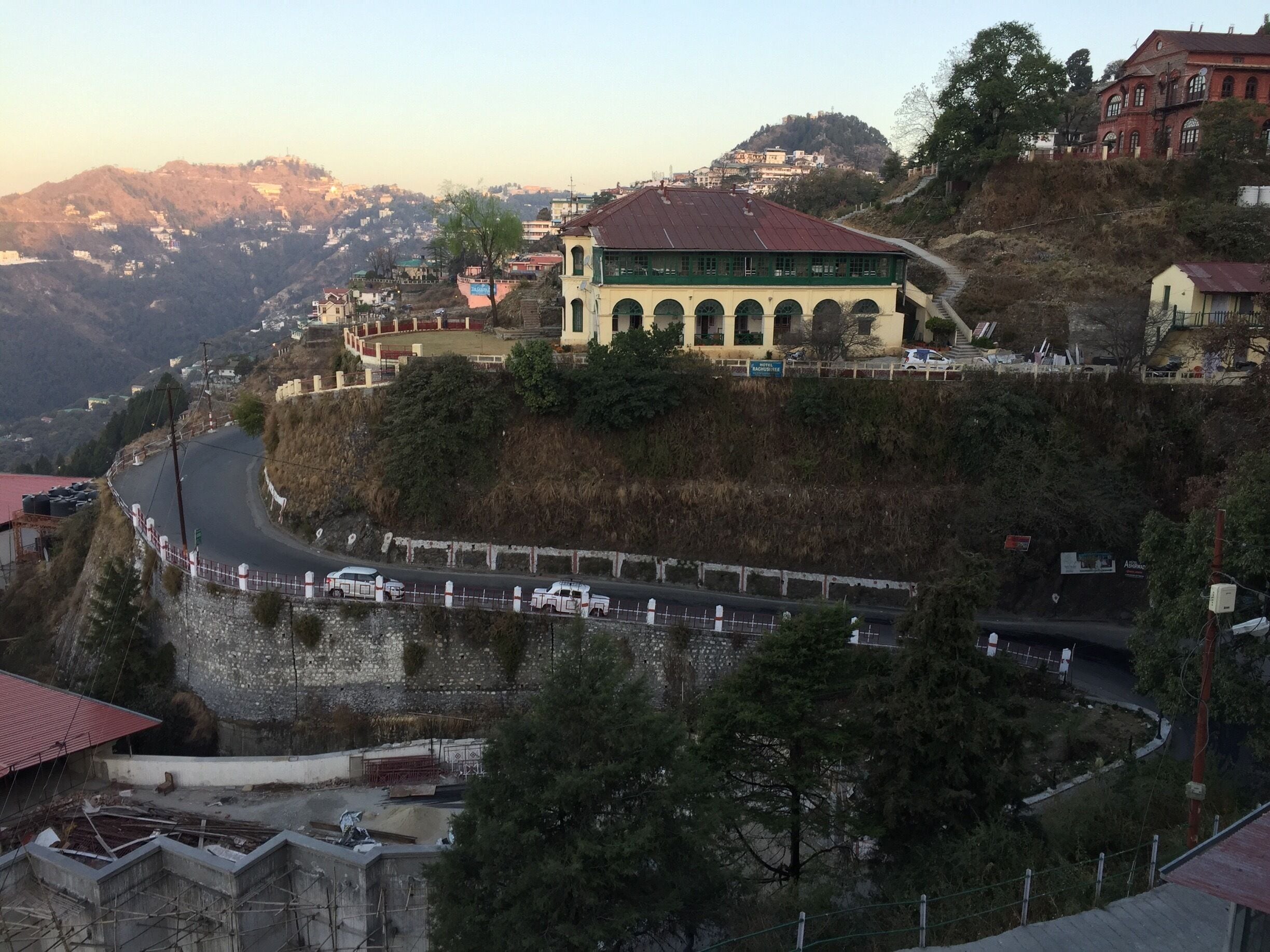 Mussorie at 6000ft. Amazing view from air, cold weather. 