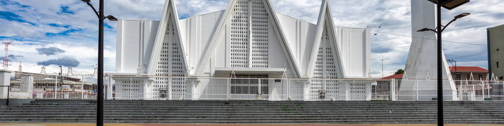 Iglesia Inmaculada Concepcion de Maria in the Central Plaza of Liberia, cathedral church in Costa Rica