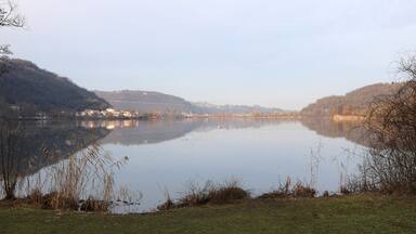 Landscape of little lake called LAGO DI FIMON in Italian languag
