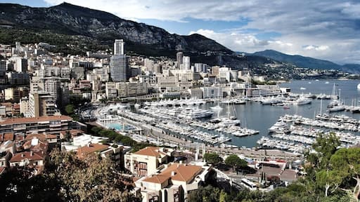 A view of Monaco from the Prince 's Palace. You can view almost the entire country from this vantage point.