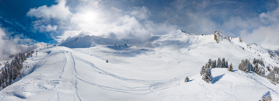 Praz de Lys Sommand Ski Resort Winter Aerial