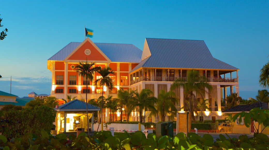 Freeport featuring night scenes and heritage elements