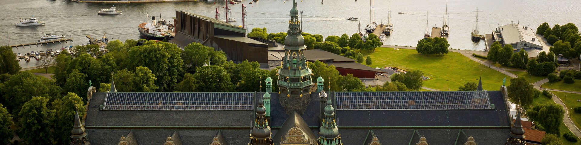 Famous park in the island Djurgarden a sunny spring morning in Stockholm. 2020-05-26