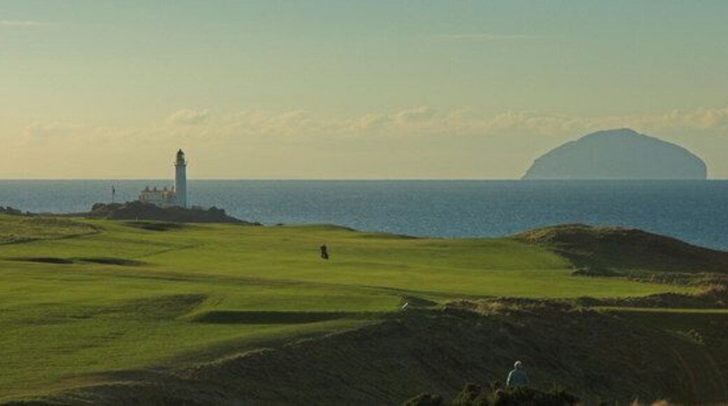 Turnberry Golf Course, Lighthouse and Ailsa Craig. Facing South West