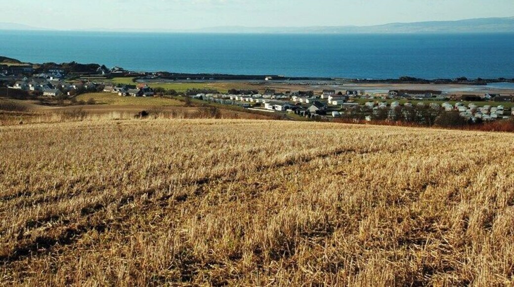 Maidens Harbour View This view shows, from the left, part of the village of Maidens, the harbour and Redgates Caravan Site.