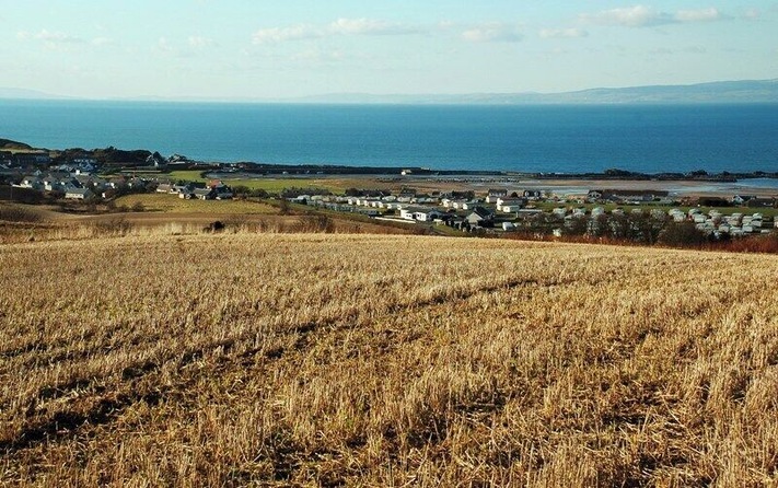 Maidens Harbour View This view shows, from the left, part of the village of Maidens, the harbour and Redgates Caravan Site.