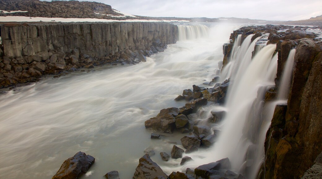 Selfoss featuring rapids, a cascade and a gorge or canyon