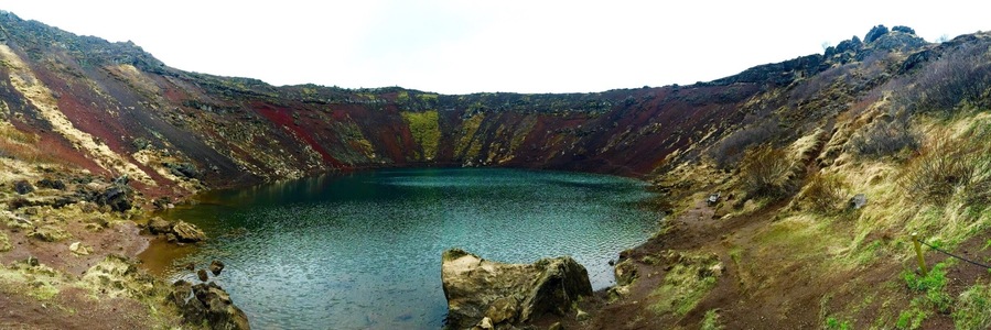 A crater made when a volcano collapsed in on itself. We walked along the whole outer rim and then down to the lake in the middle and walked around that. There's only a really small sign in a small parking lot, indicating that this was a point of interest so we were super lucky we saw it. This was definitely one of the coolest things we saw while we were there