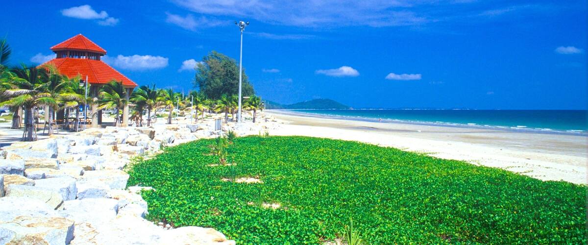 Rayong featuring tropical scenes, a sandy beach and a coastal town