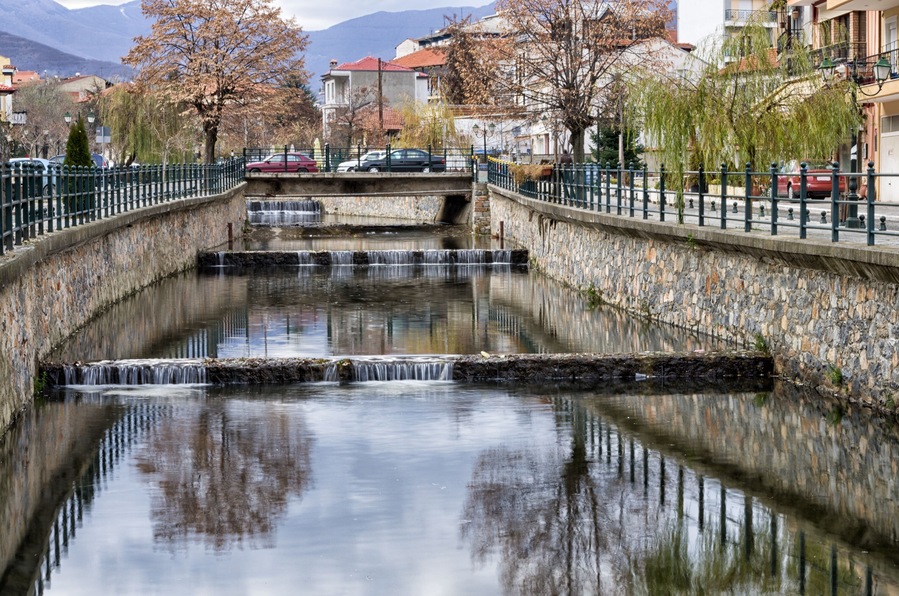 The river in Florina, Greece