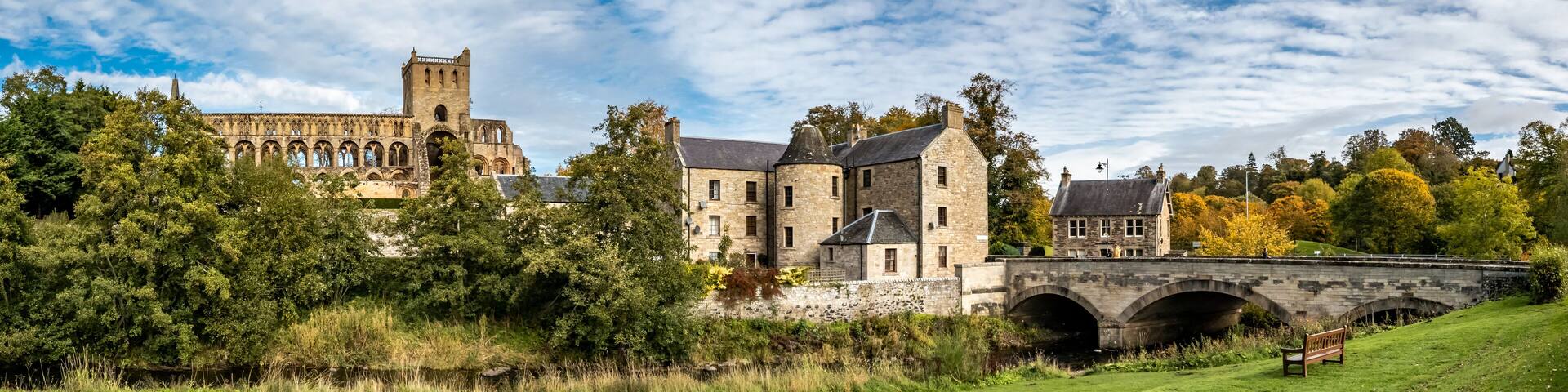 Jedburgh Abbey in borders region of Scotland