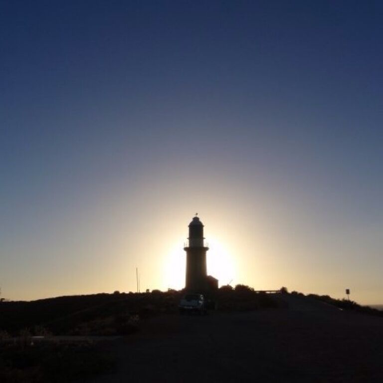 Light house at dusk.