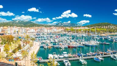 Town of Sanary sur Mer colorful waterfront panoramic view