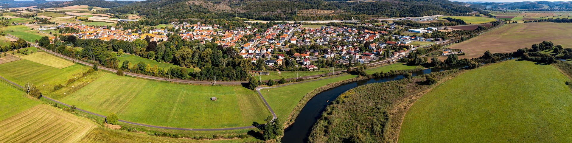The village of Herleshausen in the Werra Valley in Hesse in Germany