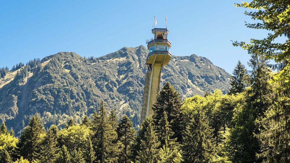 "Heini-Klopfer-Skiflugschanze" is a ski jump in Oberstdorf, Germany.