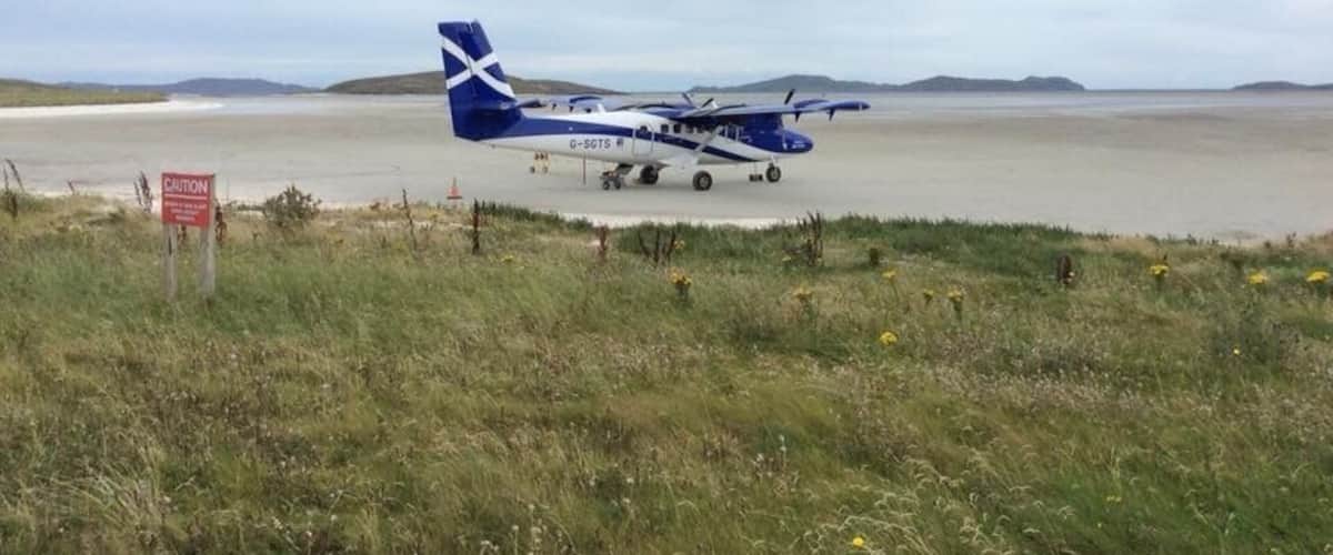I had just landed in this small plane on a flight from Glasgow to Barra. This is the only commercial runway in the world that is a tidal beach. It was fantastic.