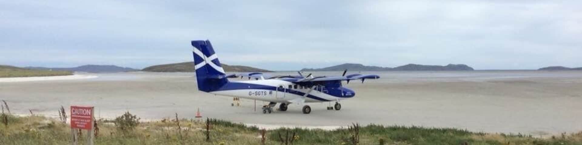 I had just landed in this small plane on a flight from Glasgow to Barra. This is the only commercial runway in the world that is a tidal beach. It was fantastic.