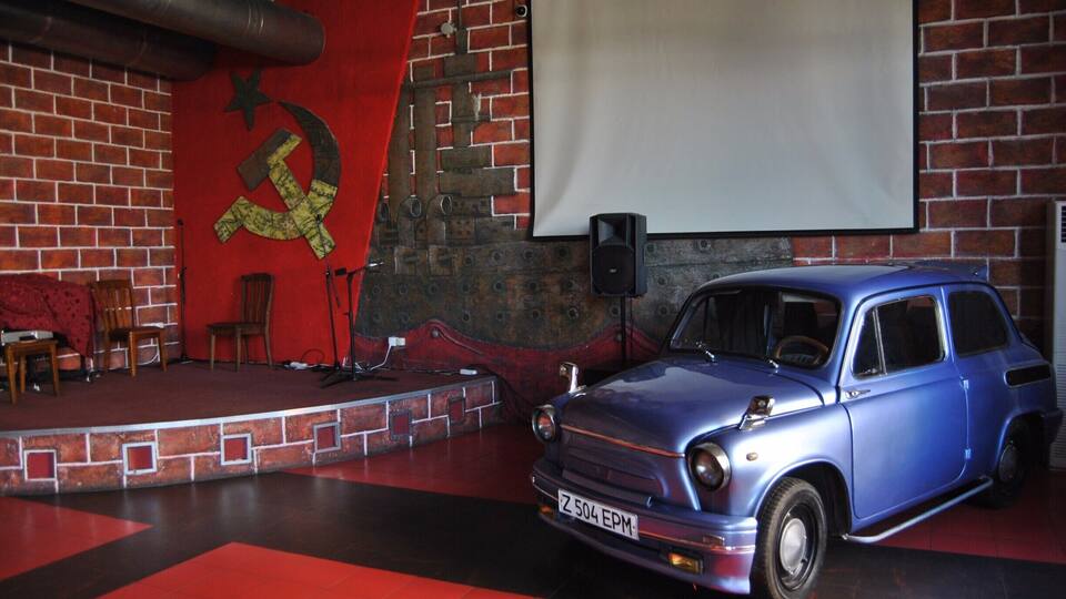 Epocha in Astana is a Soviet themed restaurant located at #9 Shokan Valikhanov Street on the right bank. It offers Russian and Central Asian food as well as a lot of Soviet era souvenirs to gawk at.