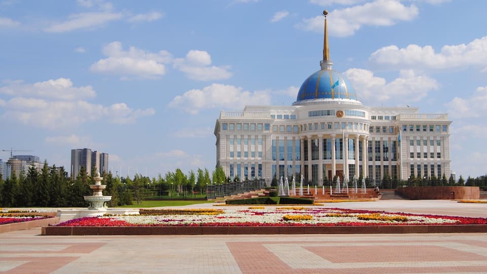 The presidential palace. President Nursultan Narzabayev - you home?