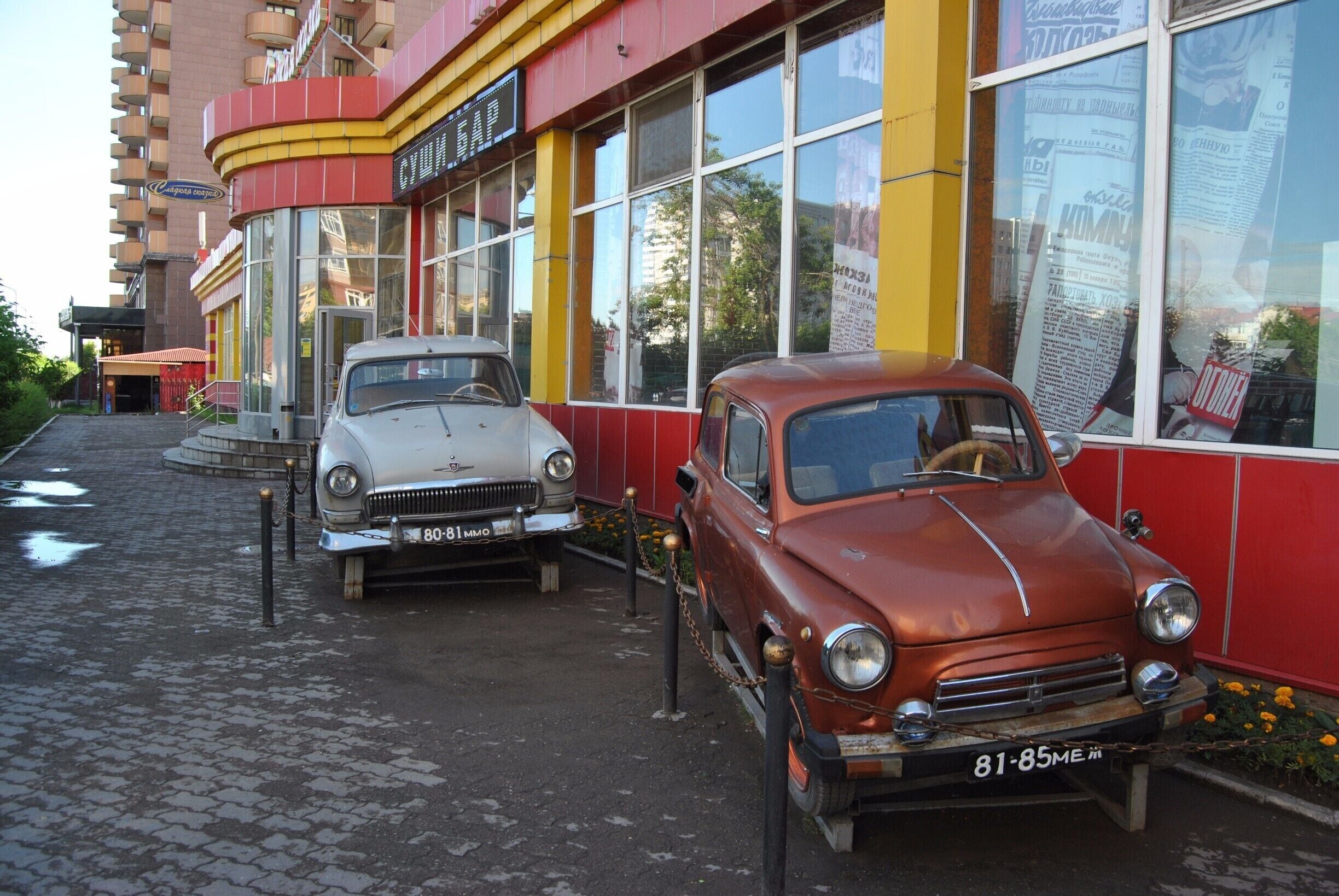 Epocha in Astana is a Soviet themed restaurant located at #9 Shokan Valikhanov Street on the right bank. It offers Russian and Central Asian food as well as a lot of Soviet era souvenirs to gawk at.