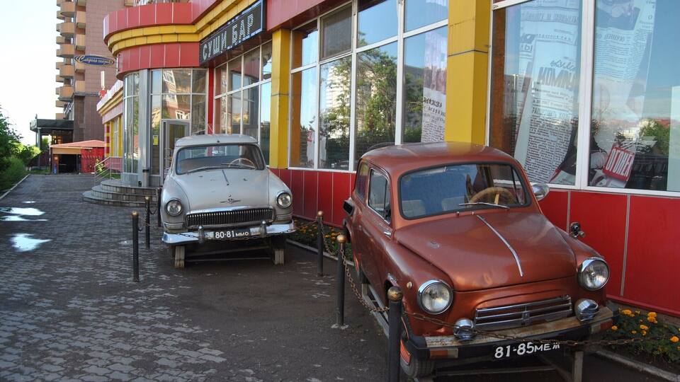 Epocha in Astana is a Soviet themed restaurant located at #9 Shokan Valikhanov Street on the right bank. It offers Russian and Central Asian food as well as a lot of Soviet era souvenirs to gawk at.