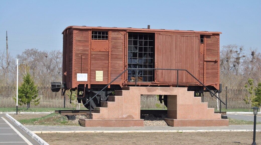 A Stalin-era train car
In the 1930s, women from all over the USSR whose husbands were accused of being traitors and spies, were put on these cars for month at a time, not knowing where they were going. Approximately 70 women were transported to northern Kazakhstan in these cars.