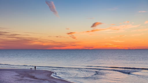 Sunrise over Gulf of Mexico on St George Island in the panhandle or forgotten coast area of Florida in the United States