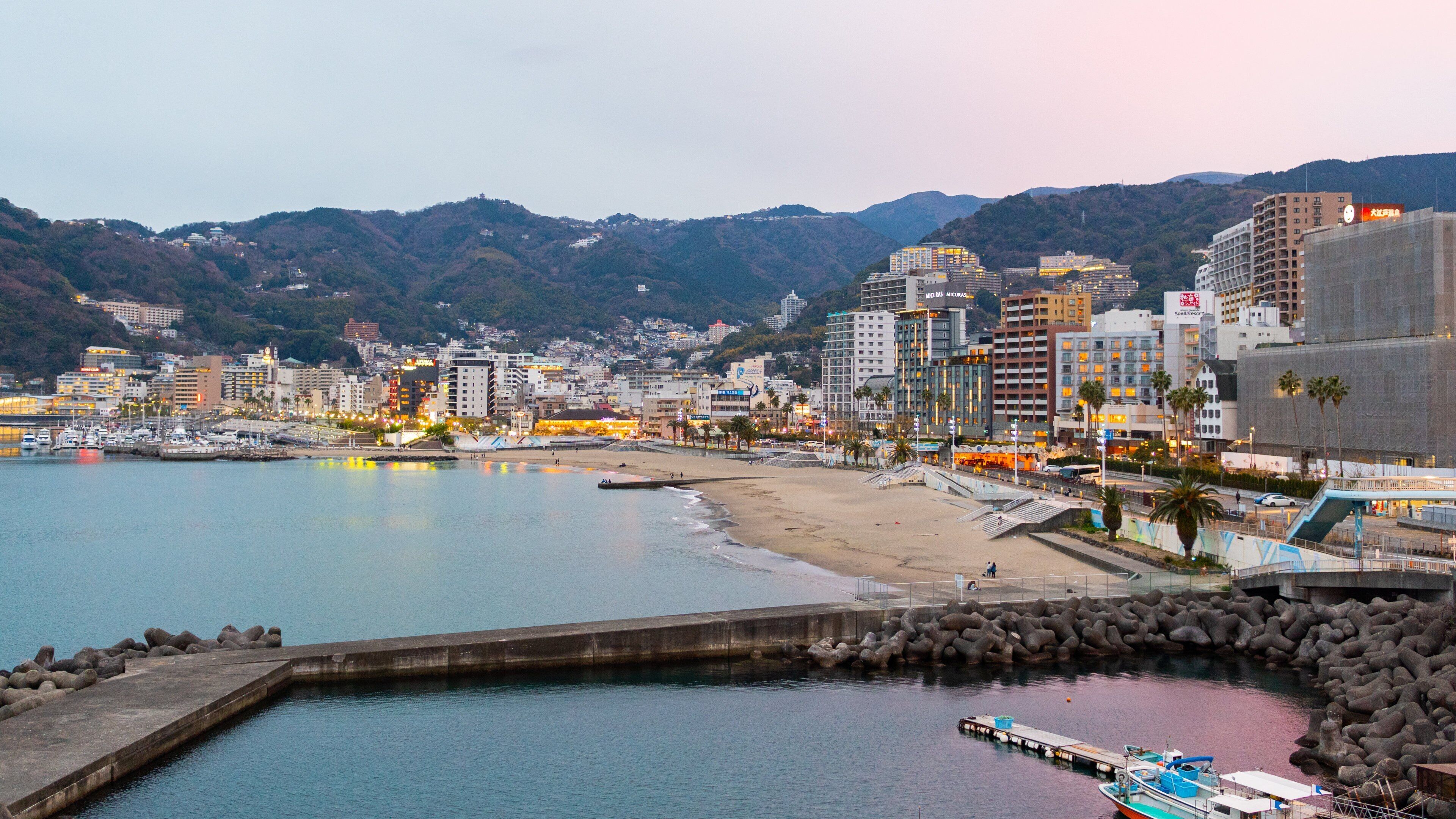 Atami featuring a bay or harbor and a coastal town