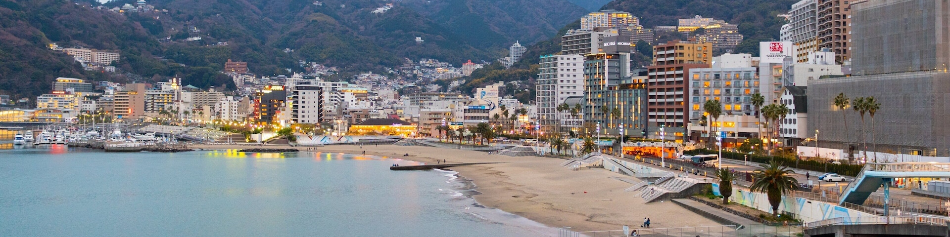 Atami featuring a bay or harbor and a coastal town