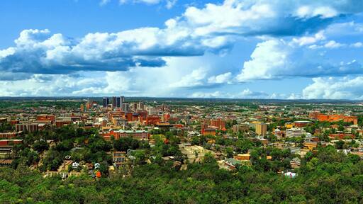 Birmingham skyline from Vulcan Park in 2005 captured in a digital composite