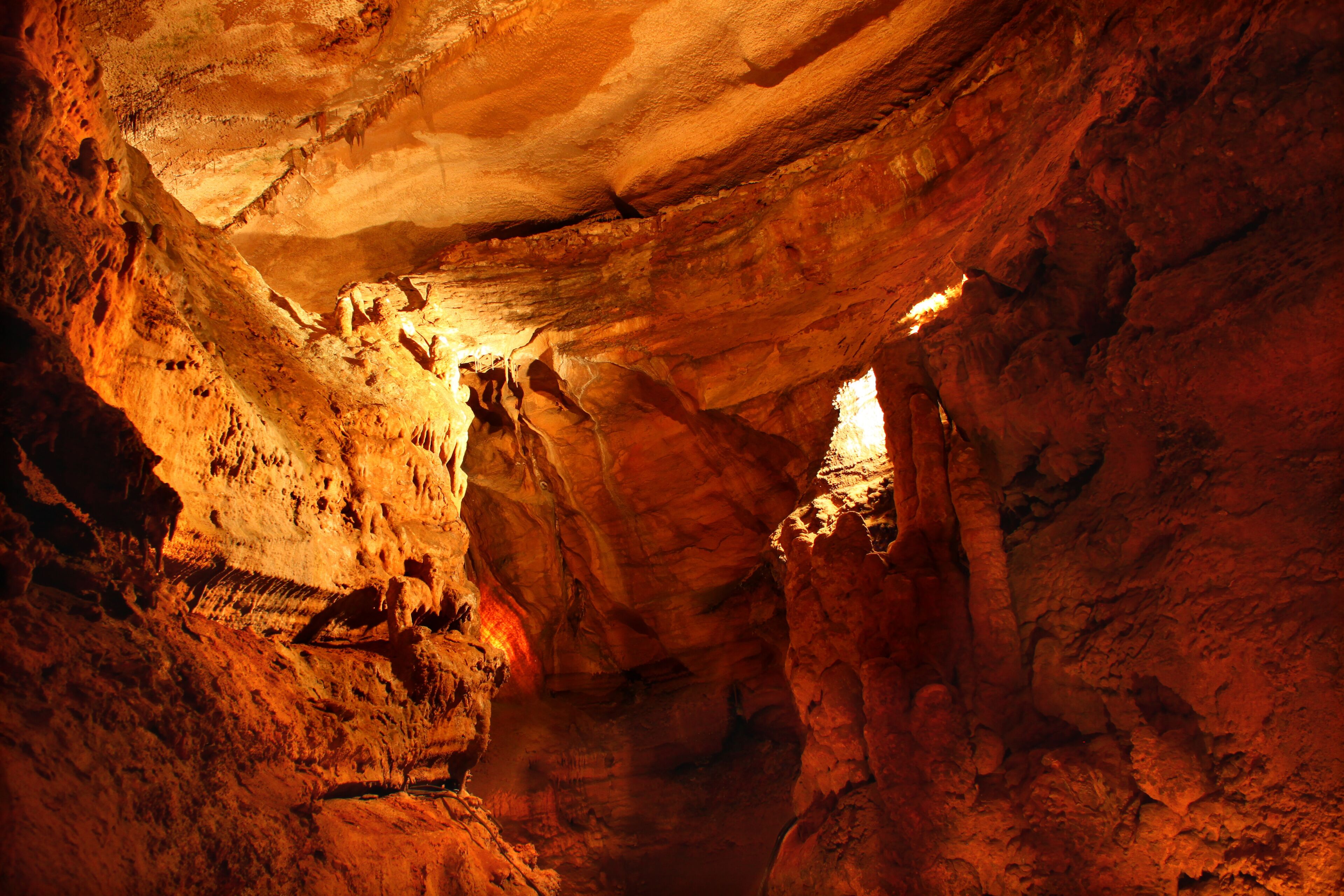 Cave formations seen in the Rickwood Caverns in Alabama