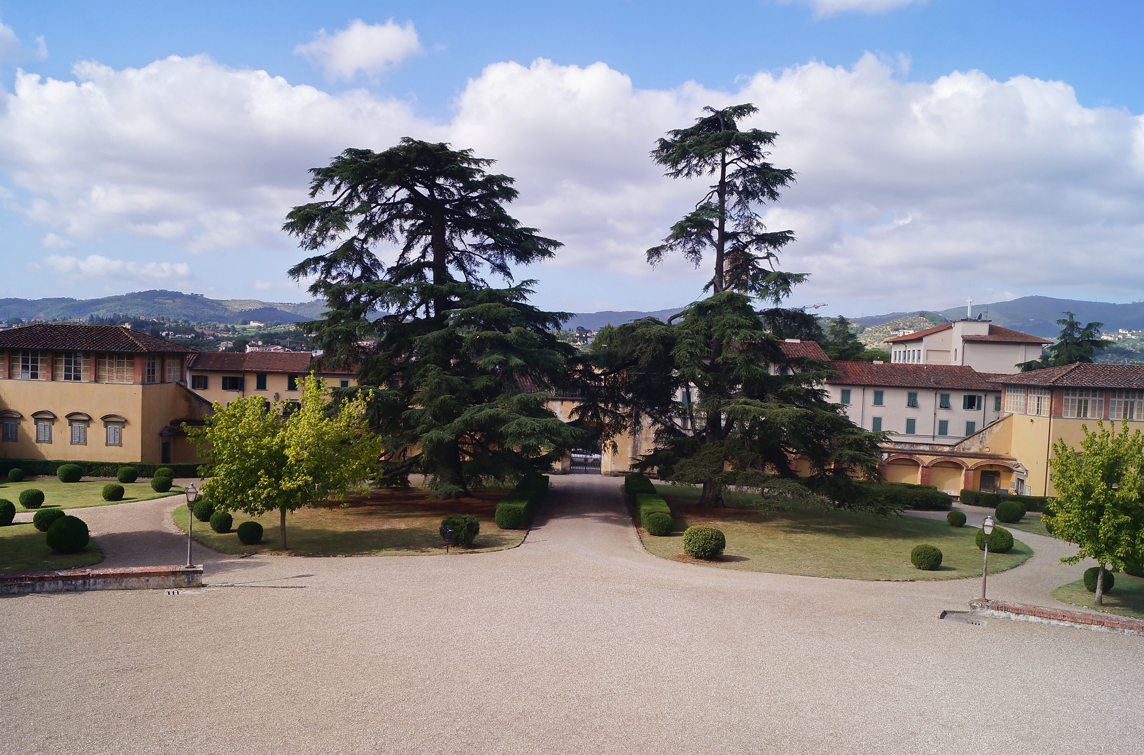 Garden of  Medici Villa in Poggio a Caiano, Tuscany, Italy