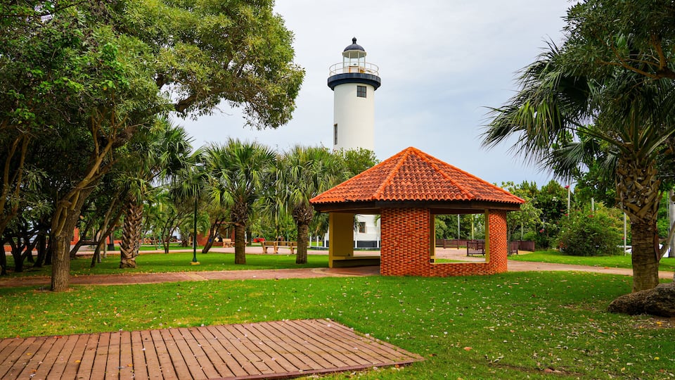 Faro de Punta Higüero lighthouse in Rincón on the west coast of Puerto Rico in the Caribbean Sea