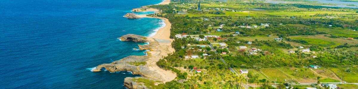 Aerial view of Puerto Rico. Tropical island.