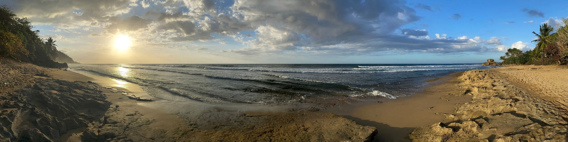 Wide angle view of beach Rincon PR