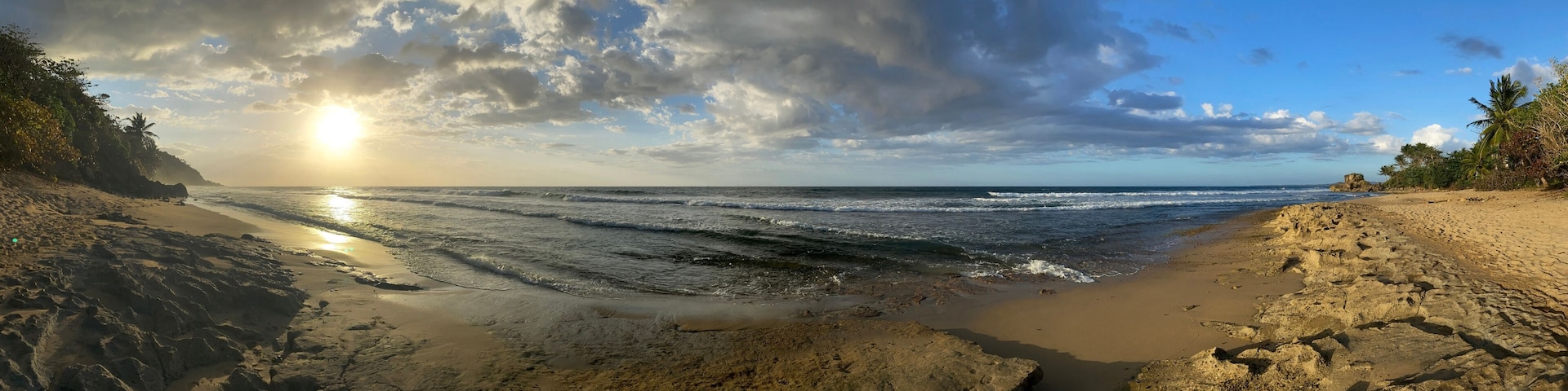 Wide angle view of beach Rincon PR