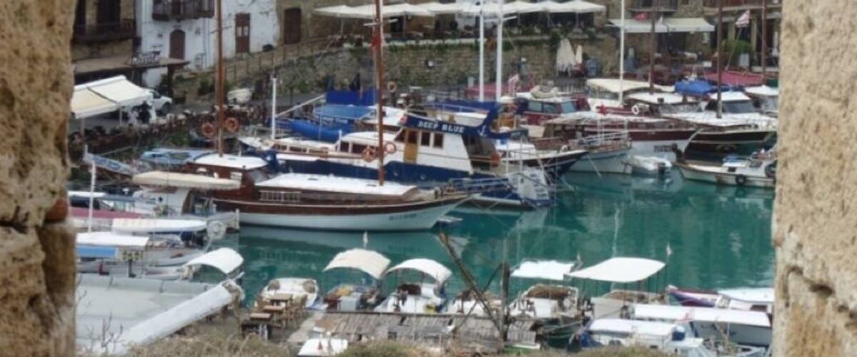 From Kyremia Castle or Girne since this is the Turkish (occupied) side of north Cyprus