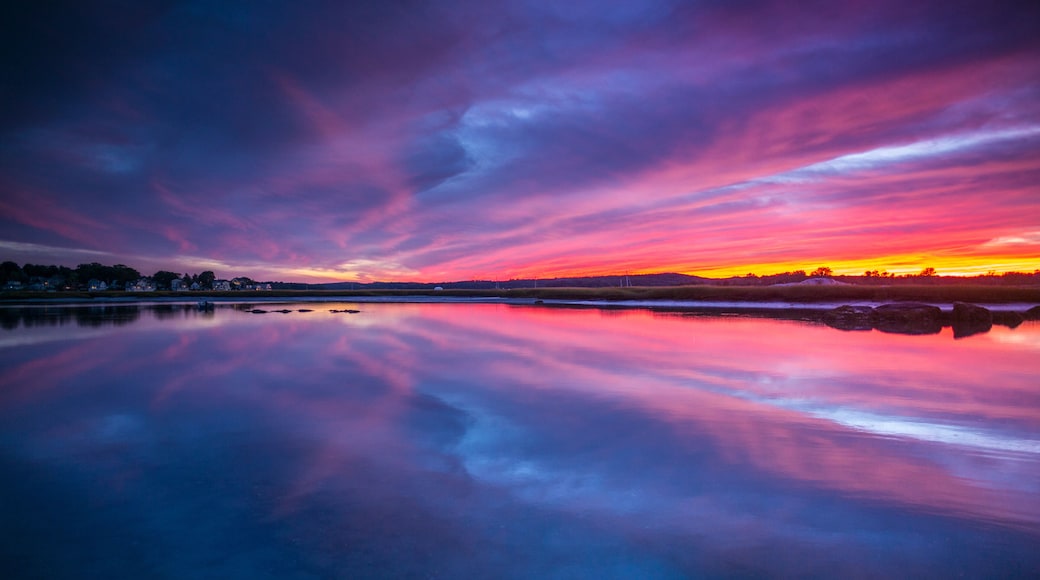 USA, Massachusetts, Cape Ann, Gloucester. Annisquam Harbor at sunset.