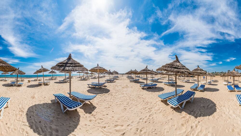 Tunisia sunny beach in northern Africa