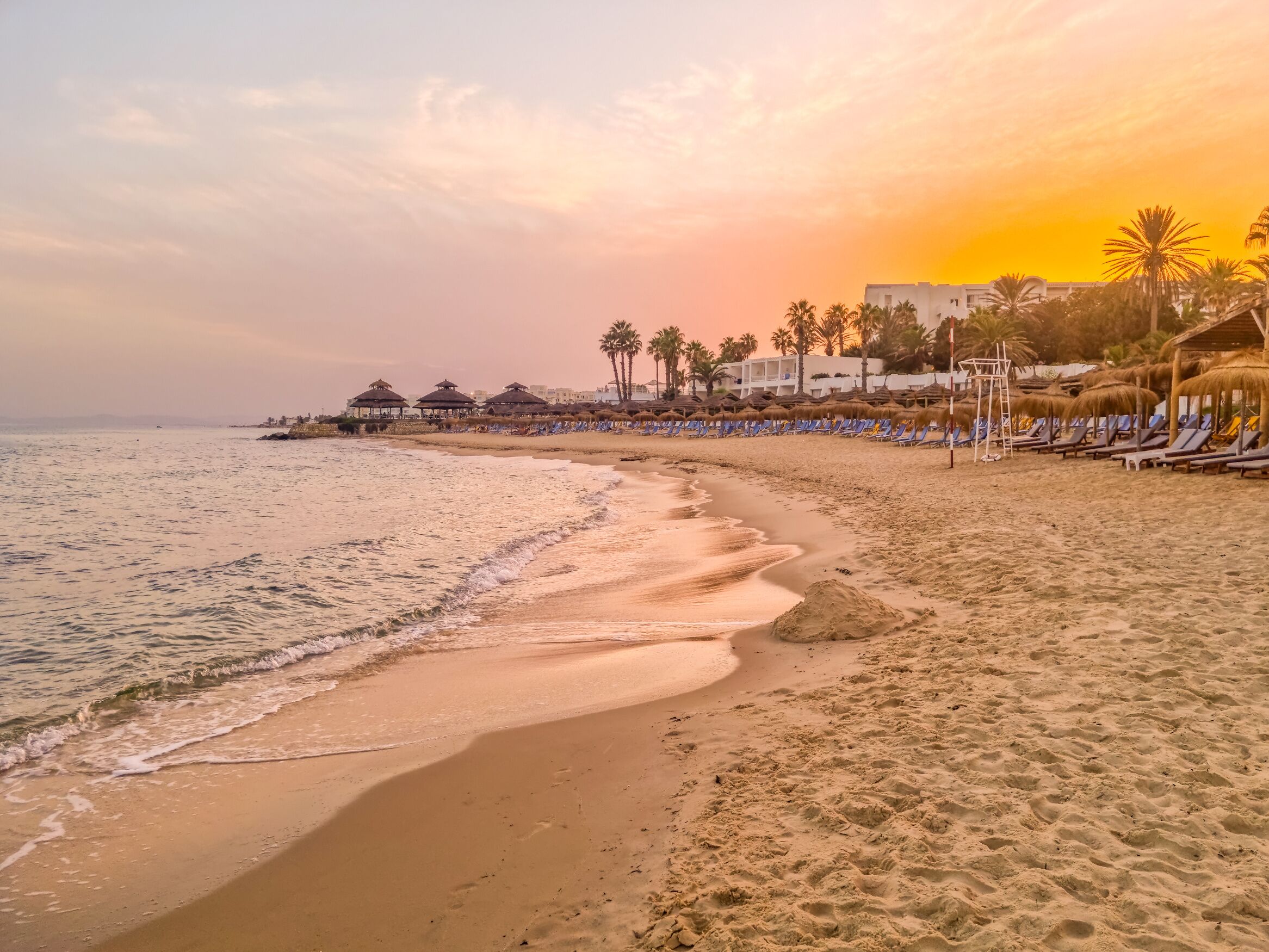 Landscape in a beach in Hammamet, Tunisia